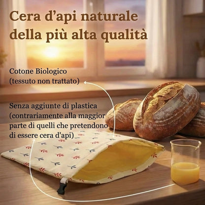 Sacchetti per il pane premium in 100% cotone e cera d’api