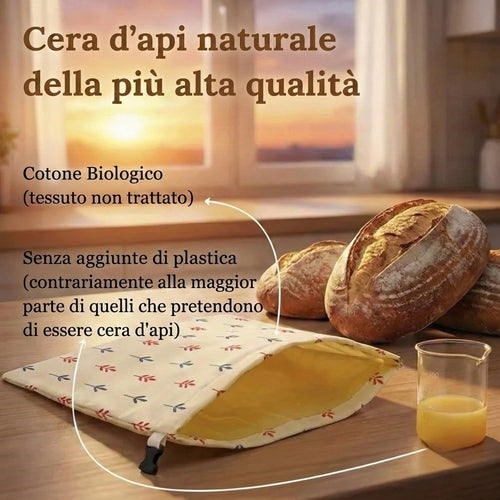 Sacchetti per il pane premium in 100% cotone e cera d’api