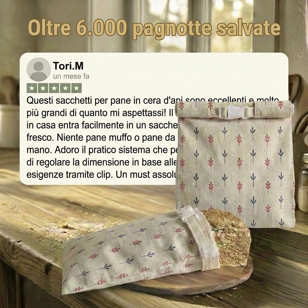 Sacchetti per il pane premium in 100% cotone e cera d’api