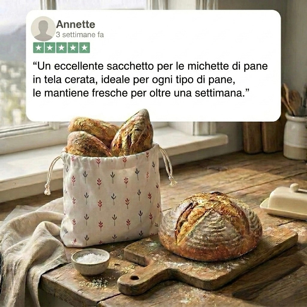 Sacchetti per il pane premium in 100% cotone e cera d’api