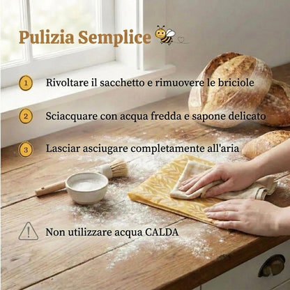 Sacchetti per il pane premium in 100% cotone e cera d’api
